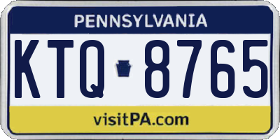 PA license plate KTQ8765