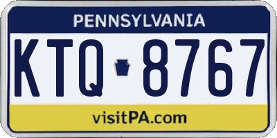 PA license plate KTQ8767
