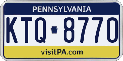PA license plate KTQ8770