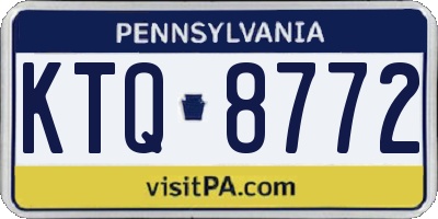 PA license plate KTQ8772