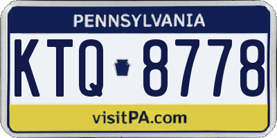 PA license plate KTQ8778