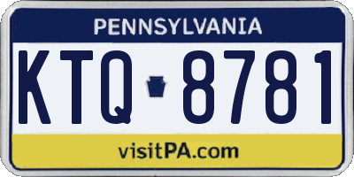 PA license plate KTQ8781
