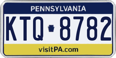 PA license plate KTQ8782