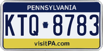 PA license plate KTQ8783