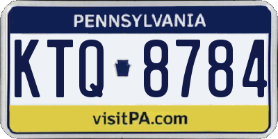 PA license plate KTQ8784
