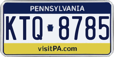 PA license plate KTQ8785