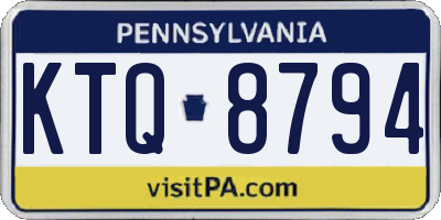 PA license plate KTQ8794