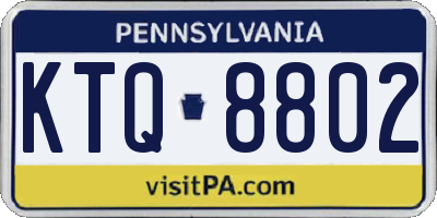 PA license plate KTQ8802