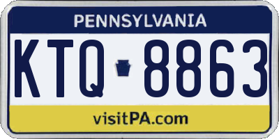 PA license plate KTQ8863