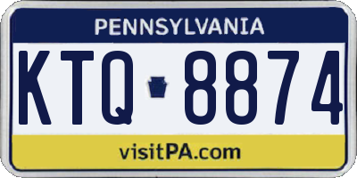 PA license plate KTQ8874