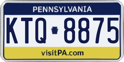 PA license plate KTQ8875
