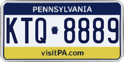 PA license plate KTQ8889