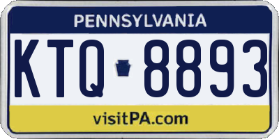 PA license plate KTQ8893