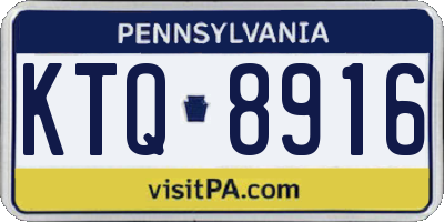 PA license plate KTQ8916