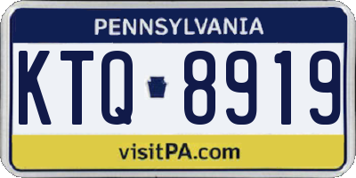 PA license plate KTQ8919