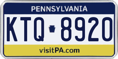PA license plate KTQ8920