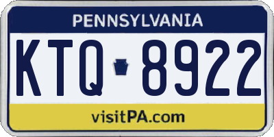 PA license plate KTQ8922