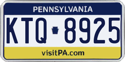 PA license plate KTQ8925