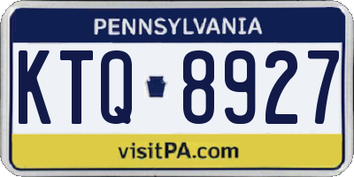 PA license plate KTQ8927