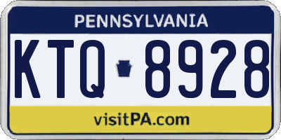 PA license plate KTQ8928
