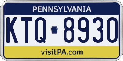 PA license plate KTQ8930