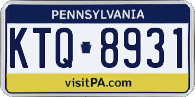 PA license plate KTQ8931