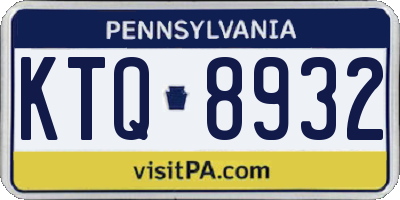 PA license plate KTQ8932