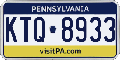 PA license plate KTQ8933