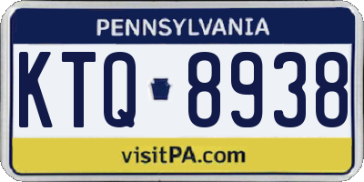 PA license plate KTQ8938