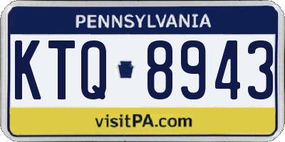PA license plate KTQ8943