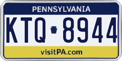 PA license plate KTQ8944
