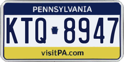 PA license plate KTQ8947