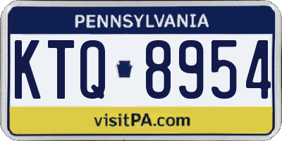 PA license plate KTQ8954