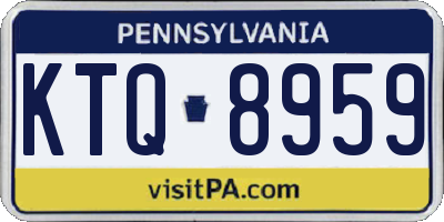 PA license plate KTQ8959