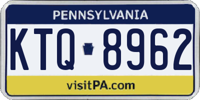 PA license plate KTQ8962