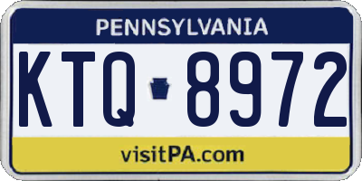 PA license plate KTQ8972