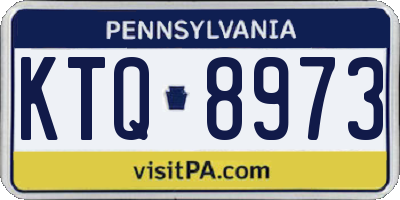 PA license plate KTQ8973