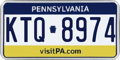 PA license plate KTQ8974