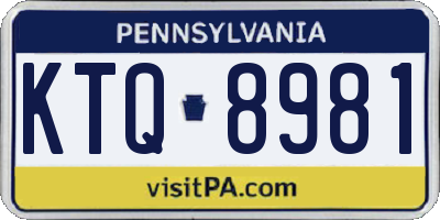 PA license plate KTQ8981