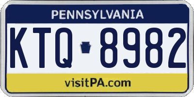PA license plate KTQ8982