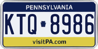 PA license plate KTQ8986