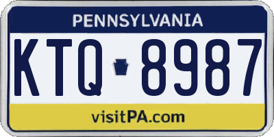 PA license plate KTQ8987