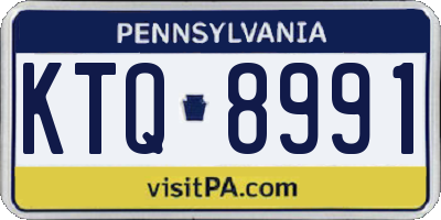 PA license plate KTQ8991