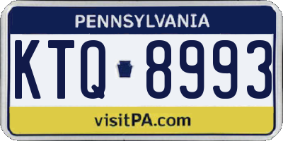PA license plate KTQ8993