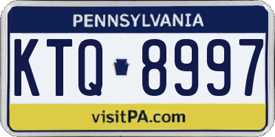 PA license plate KTQ8997