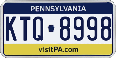 PA license plate KTQ8998
