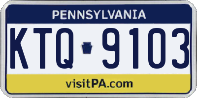 PA license plate KTQ9103