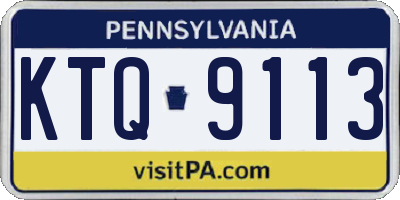 PA license plate KTQ9113