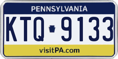 PA license plate KTQ9133