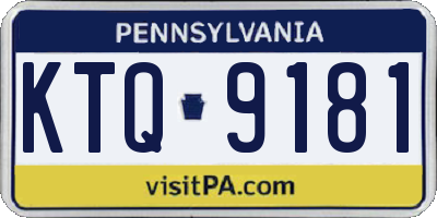 PA license plate KTQ9181